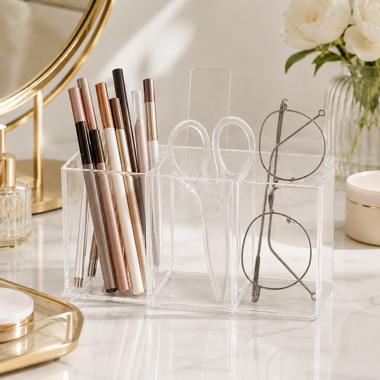 Transparent 3-Compartment Organizer