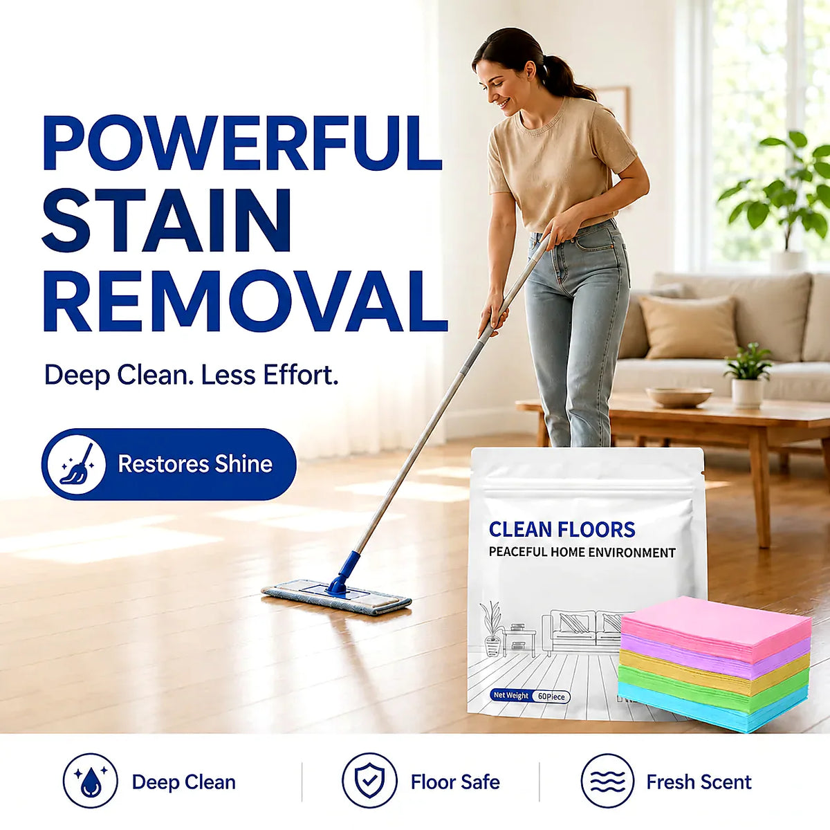 FloorGlow™4-in-1 Cleaning Sheets