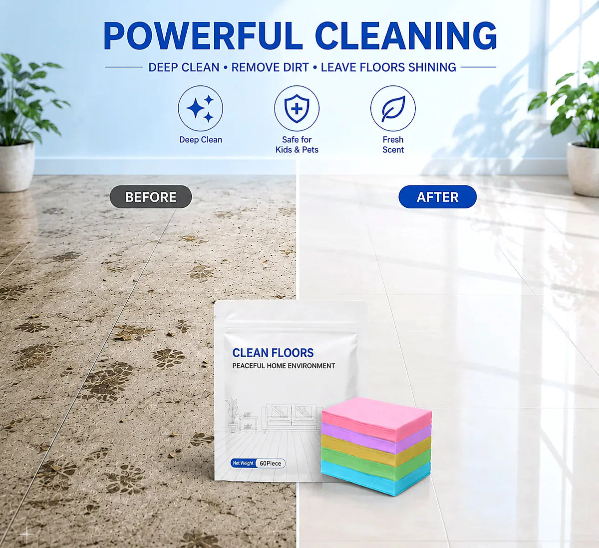 FloorGlow™4-in-1 Cleaning Sheets