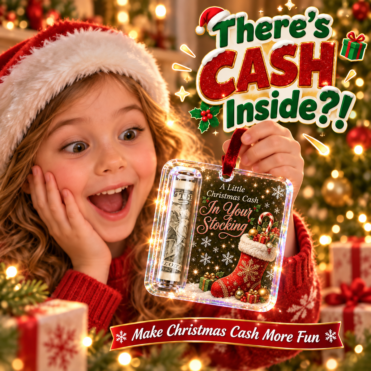 🔥LAST DAY 50% OFF - 🎄Christmas Cash Gift Ornament- Make Cash Feel Like A Real Christmas Gift💵