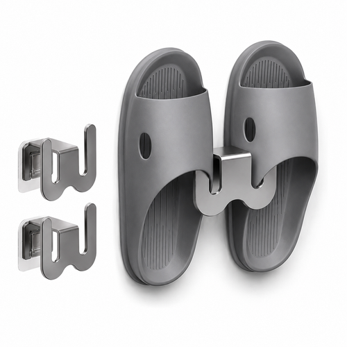 Wall-Mounted Slipper Rack (Adhesive Type)