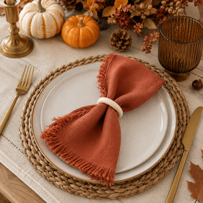 Nordic Fringed Cotton Linen Napkin