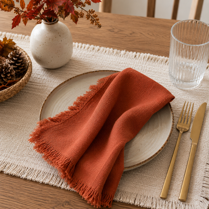 Nordic Fringed Cotton Linen Napkin